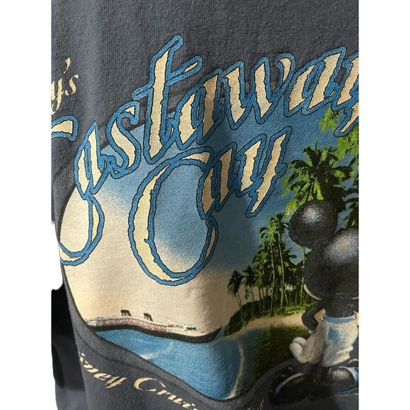 Vintage Disney Shirt Mens Large Blue Cruise Line Castaway Cay Mickey Graphic - Picture 16 of 16